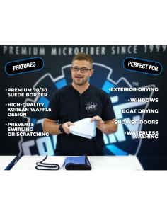 Toallas de Microfibra The Rag Company 40.64cm Azul Claro - Paquete de 5 2