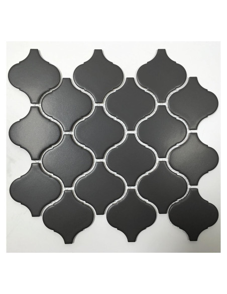 Azulejo de Porcelana Tenedos 28x24 cm Negro Mate 11 pcs
