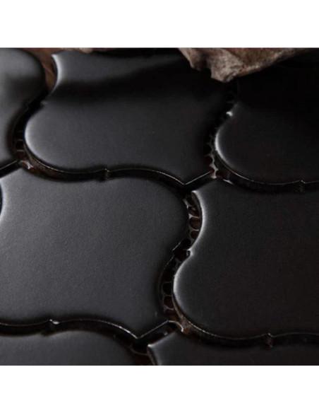 Azulejo de Porcelana Tenedos 28x24 cm Negro Mate 11 pcs