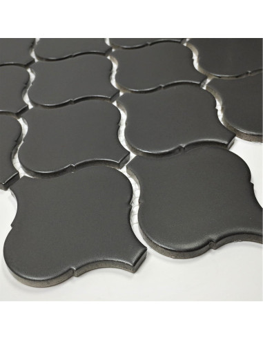 Azulejo de Porcelana Tenedos 28x24 cm Negro Mate 11 pcs