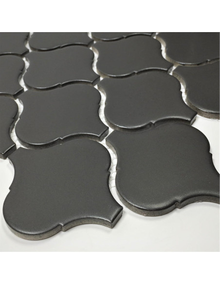 Azulejo de Porcelana Tenedos 28x24 cm Negro Mate 11 pcs