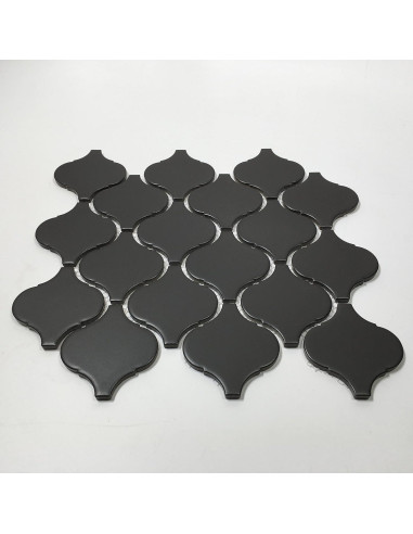 Azulejo de Porcelana Tenedos 28x24 cm Negro Mate 11 pcs