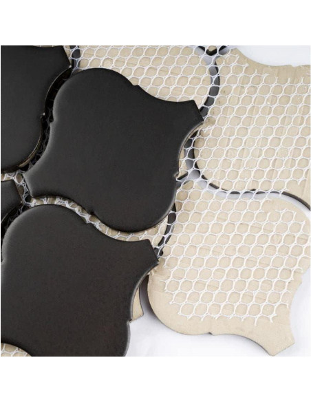 Azulejo de Porcelana Tenedos 28x24 cm Negro Mate 11 pcs