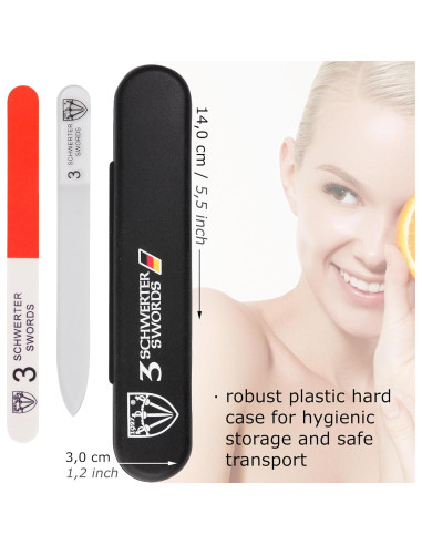 Lima de Uñas de Vidrio 3 Espadas Alemania Doble Cara 11.5 cm
