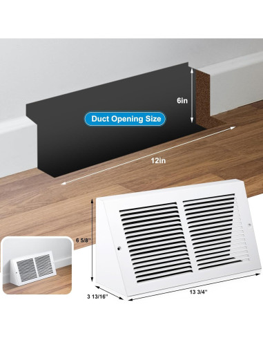 Cubiertas de Ventilación de Baseboard Honeydak 2 Piezas 30.48x15.24cm