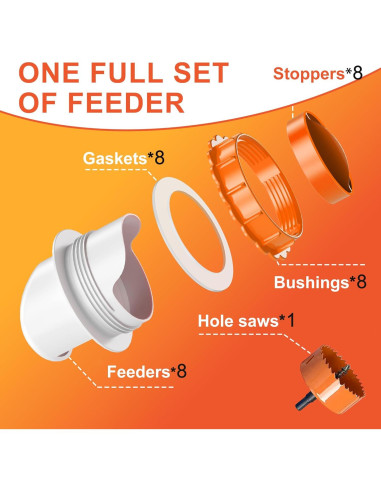 Comedero Automático para Pollos ZenxyHoC con 8 Puertos