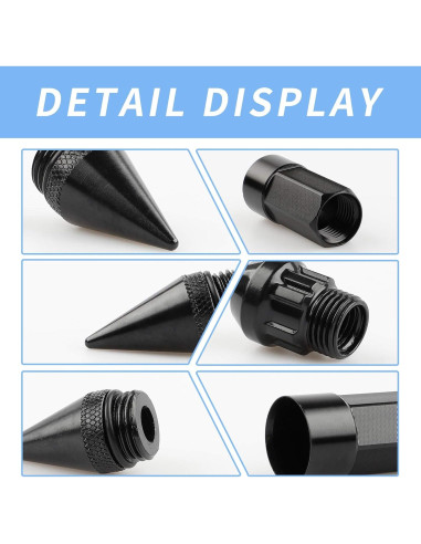 20 Piezas Tuercas Antirrobo M12x1.5 EZPROIT Color Negro