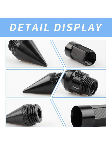 20 Piezas Tuercas Antirrobo M12x1.5 EZPROIT Color Negro