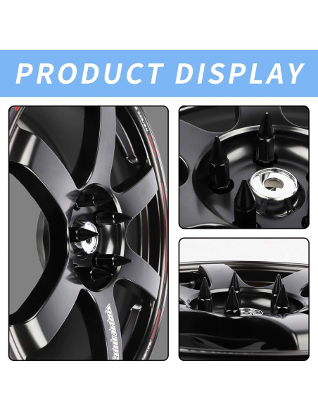 20 Piezas Tuercas Antirrobo M12x1.5 EZPROIT Color Negro