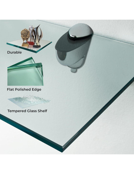 Estante de vidrio Trophy 20x20 cm Fab Glass y Mirror