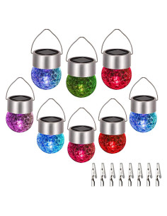 Luces Solares Colgantes SUNWIND - 8 Bolas de Vidrio Multicolor