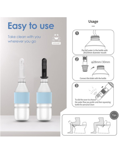 Bidet Portátil Wower YF2305 - Paquete de 2, Ultraligero 82g
