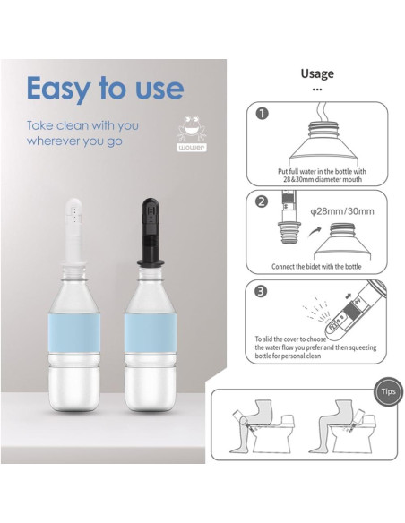 Bidet Portátil Wower YF2305 - Paquete de 2, Ultraligero 82g