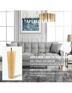 Patas de Madera Sólida La Vane 30cm Cónicas Juego de 4 2