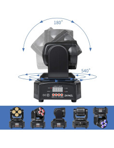 Luz de Escenario LED ZKYMZL PY-50 50W Cabeza Móvil RGBWA/UV 2