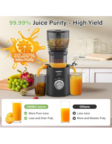 Exprimidor de Prensa Fría OMMO OM281 300W para Frutas y Verduras