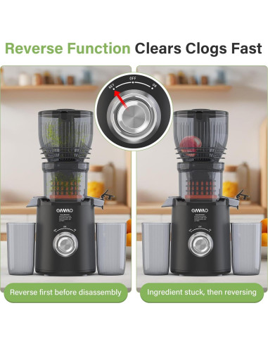 Exprimidor de Prensa Fría OMMO OM281 300W para Frutas y Verduras