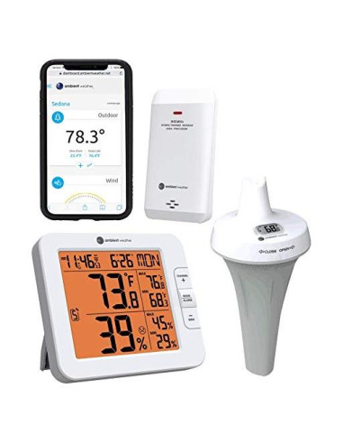Estación Meteorológica Inalámbrica Ambient Weather WS-8482 con 7 Canales y Monitoreo WiFi