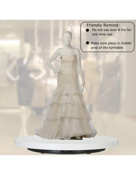Exhibidor Giratorio Motorizado Yuanj 61 cm para Joyería y Modelos