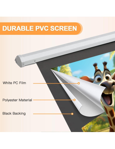 Pantalla de Proyección Motorizada YODOLLA 84" 4K HD 16:9