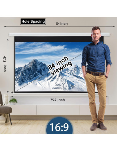 Pantalla de Proyección Motorizada YODOLLA 84" 4K HD 16:9