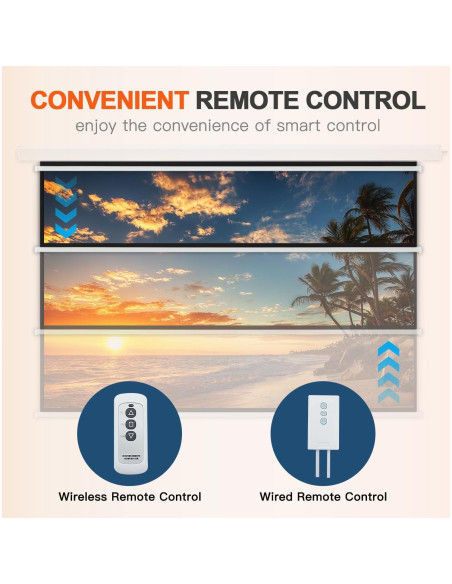 Pantalla de Proyección Motorizada YODOLLA 84" 4K HD 16:9