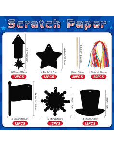 Kit de Manualidades Patrióticas WinnerWhy 60 Pcs Tarjetas Rascar 2