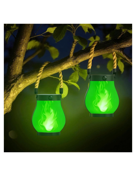 Linterna Solar Hompavo Gen2 Impermeable 2 Modos 2 Pzs Verde