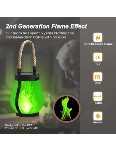 Linterna Solar Hompavo Gen2 Impermeable 2 Modos 2 Pzs Verde