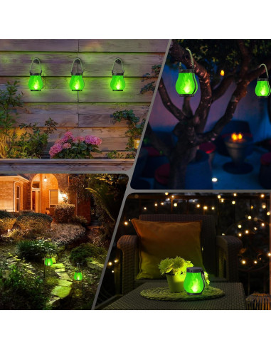 Linterna Solar Hompavo Gen2 Impermeable 2 Modos 2 Pzs Verde