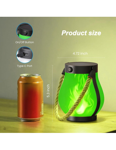 Linterna Solar Hompavo Gen2 Impermeable 2 Modos 2 Pzs Verde