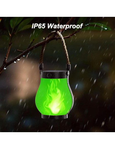 Linterna Solar Hompavo Gen2 Impermeable 2 Modos 2 Pzs Verde