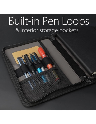 Cubierta de Cuaderno A5 Diodrio con Cremallera YKK Negra