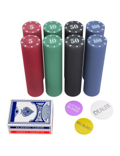 Juego de Póker 400 Fichas ZHIYUAN2020 + 2 Barajas de Cartas