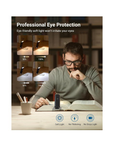 Luz de Lectura Recargable DEWENWILS LED Clip Negro 4 Modos 2