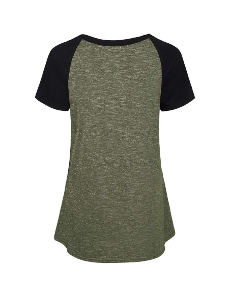 Camiseta de Maternidad Quinee Raglan Verde para Lactancia
