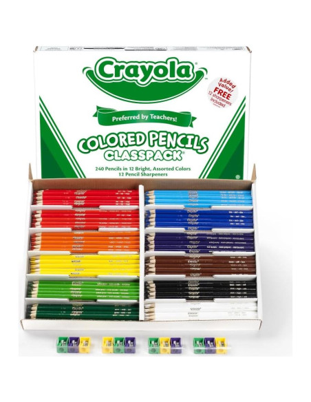 Lápices de Colores Crayola Classpack 240 Ct, No Tóxicos