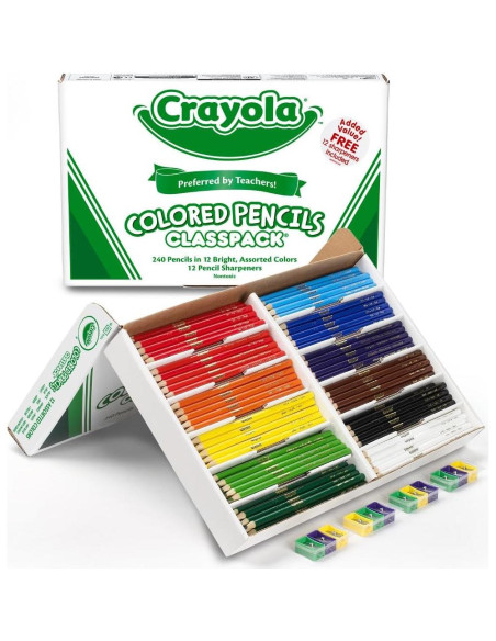Lápices de Colores Crayola Classpack 240 Ct, No Tóxicos