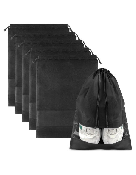 Bolsas de Zapatos de Viaje Negras - 5 Piezas 32x44 cm