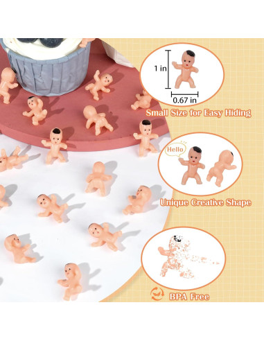 60 Bebés de Plástico ZZYFGH para Juegos y Decoraciones
