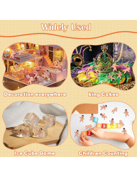 60 Bebés de Plástico ZZYFGH para Juegos y Decoraciones
