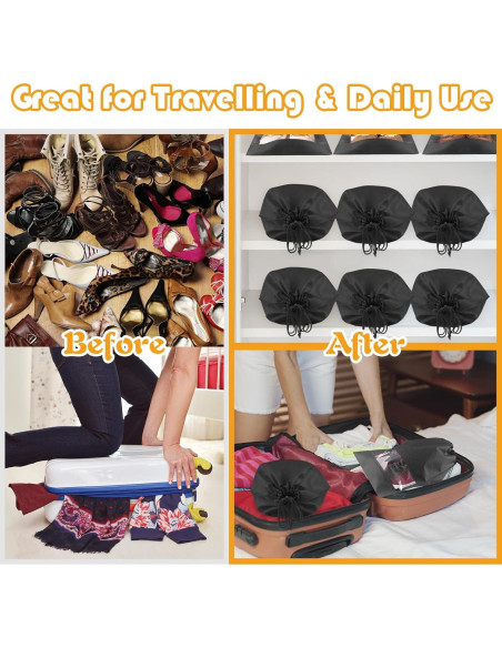 Bolsas de Zapatos de Viaje Negras - 5 Piezas 32x44 cm