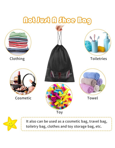 Bolsas de Zapatos de Viaje Negras - 5 Piezas 32x44 cm