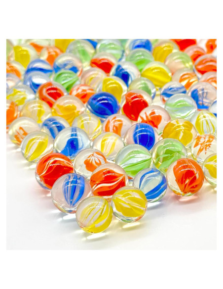 100 Canicas de Vidrio Lagincig - Mezcla 14mm y 16mm para Juegos