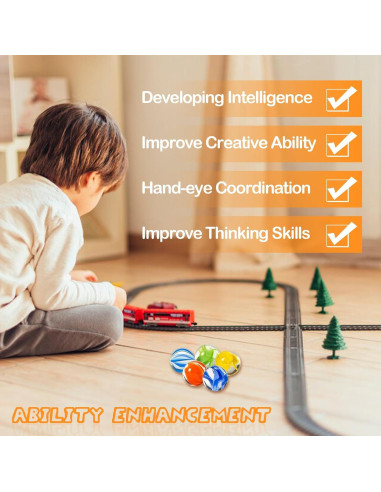 100 Canicas de Vidrio Lagincig - Mezcla 14mm y 16mm para Juegos