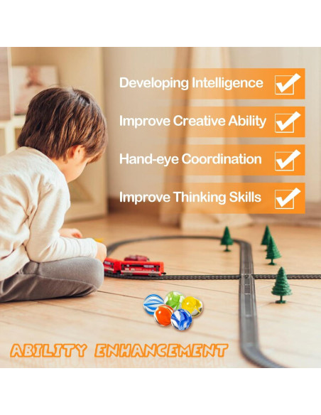 100 Canicas de Vidrio Lagincig - Mezcla 14mm y 16mm para Juegos