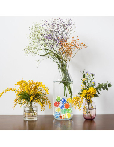 100 Canicas de Vidrio Lagincig - Mezcla 14mm y 16mm para Juegos