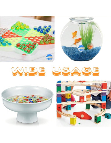 100 Canicas de Vidrio Lagincig - Mezcla 14mm y 16mm para Juegos