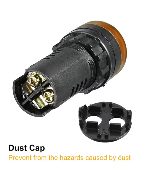 Luz Indicadora LED Amarilla con Buzzer uxcell 24V 22mm