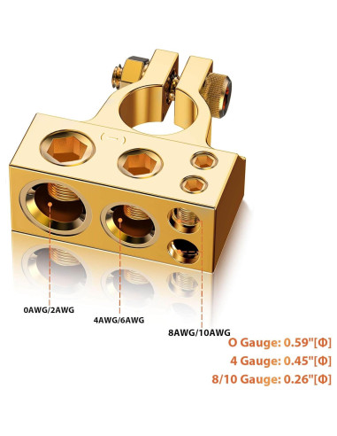 Conectores de Terminal de Batería COROTC 0/4/8/10 AWG Positivo Negativo